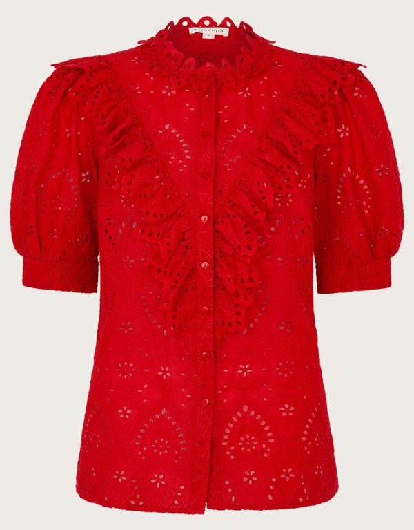 Monsoon Mari Broderie BlouseRed - Image 5