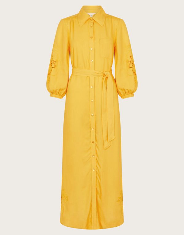 Monsoon Millie Shirt Dress Yellow - Image 6