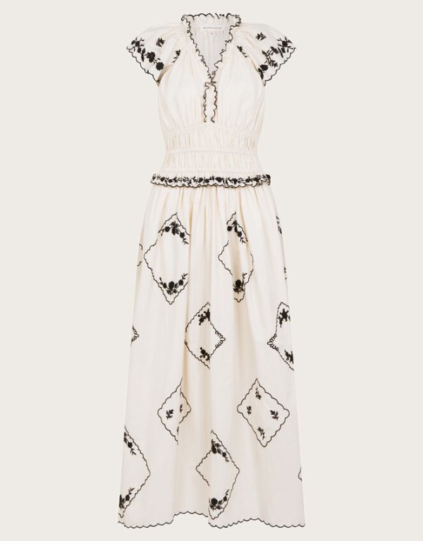 Monsoon Esther Embroidered Maxi Dress Ivory - Image 5