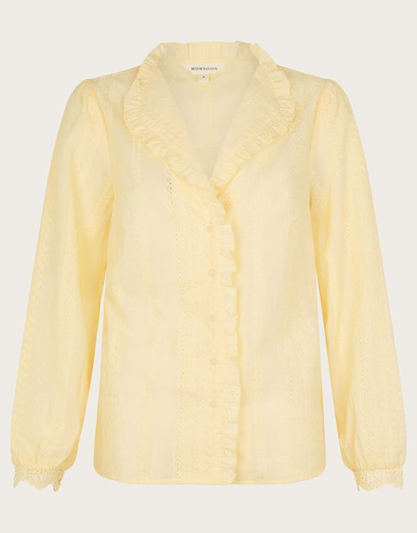 Monsoon Cora Embroidered Shirt Yellow - Image 6