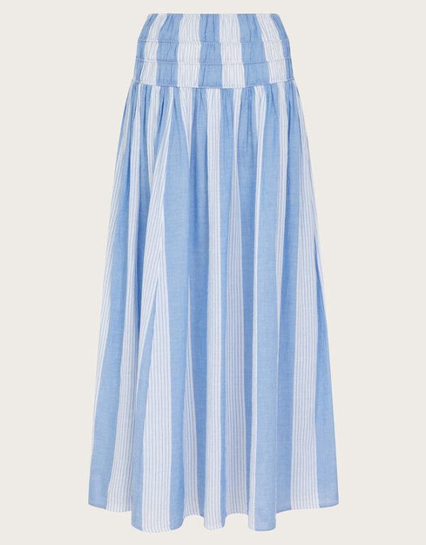 Monsoon Celia Stripe Skirt Blue - Image 7