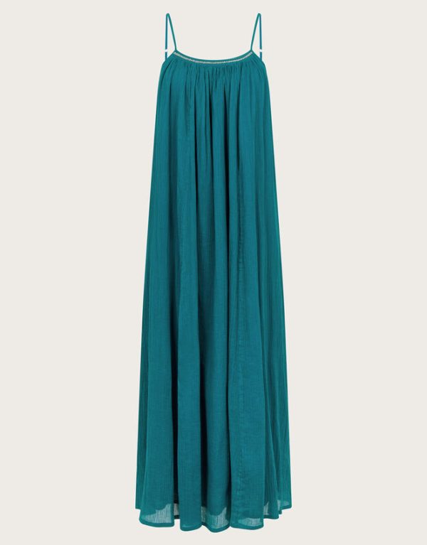 Monsoon Becky Sleeveless Beaded Midi Dress Teal - Image 5