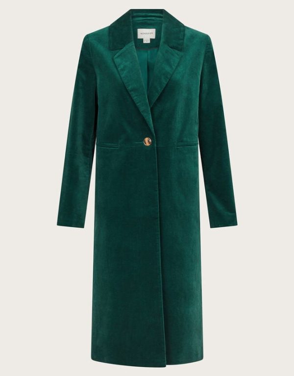 Monsoon Amalia Velvet Coat Teal - Image 6