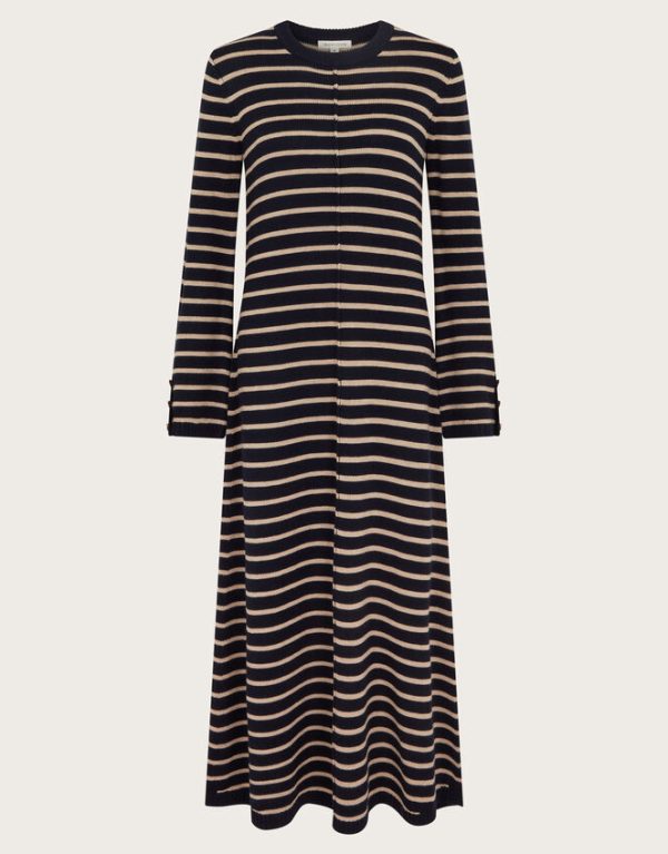 Monsoon Shaw Stripe Midi Jumper Dress Blue - Image 6