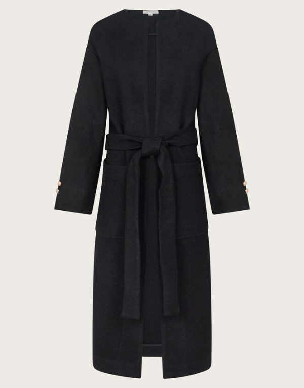 Monsoon Wendy Open Front Knit Coat Black - Image 6