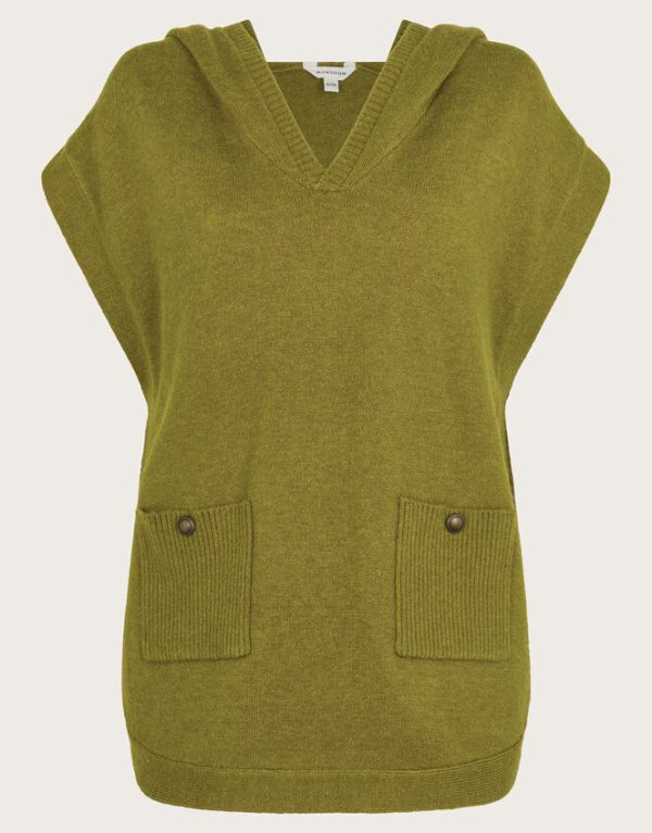 Monsoon Hooded V-Neck Sweater Vest Green - Image 5