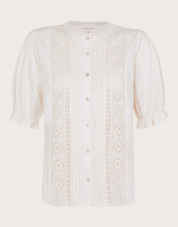 Monsoon Livvy Lace Trim Top Ivory - Image 6