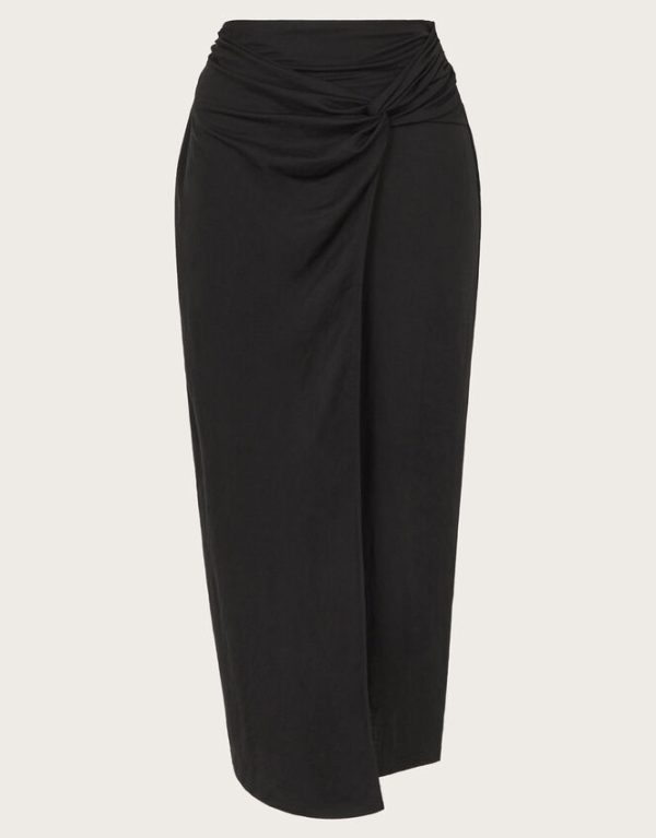 Monsoon Winnie Wrap Midi Skirt Black - Image 6