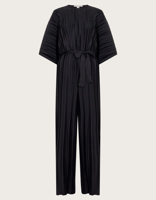 Monsoon Polly Plisse Jumpsuit Black - Image 6