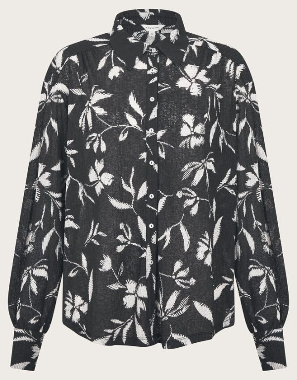 Monsoon Kiah Printed Jersey Shirt Black - Image 6