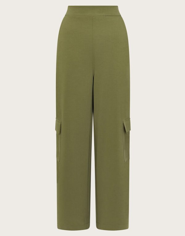 Monsoon Una Wide Leg Utility Trousers Green - Image 5