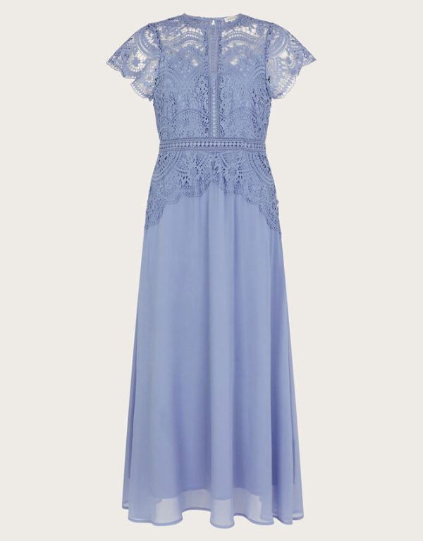 Monsoon Monica Lace Midi Dress Blue - Image 5