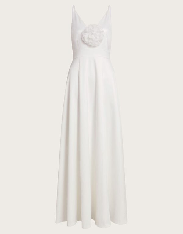 Monsoon Sarah Satin Bridal Dress Ivory - Image 5