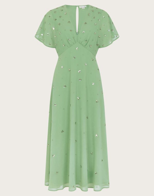 Monsoon Leona Embellished Dress Green - Image 5