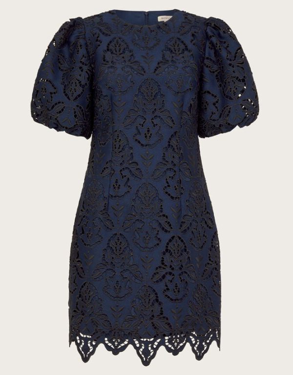 Monsoon Lila Lace Tunic Mini Dress Blue - Image 6