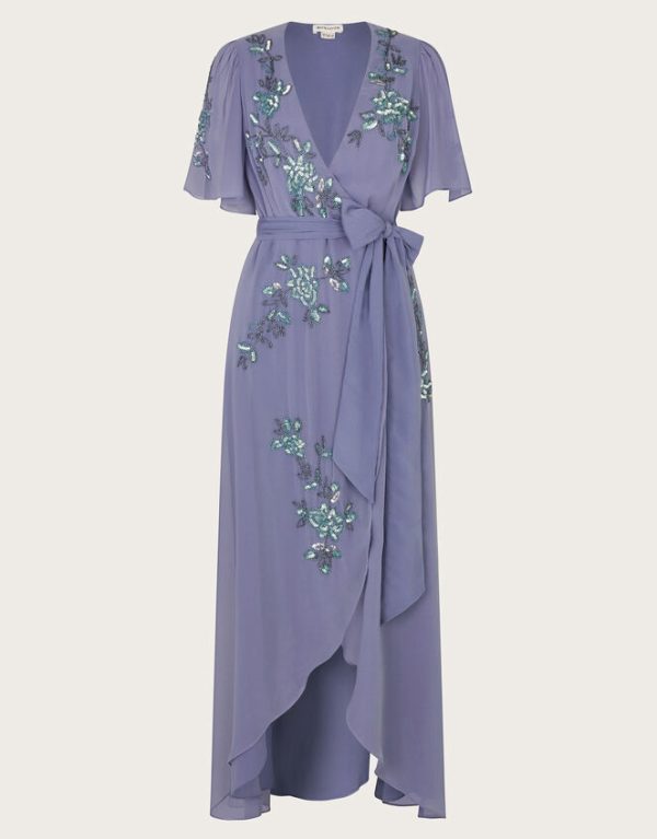 Monsoon Sarah Floral Embellished Maxi Wrap Dress - Image 5