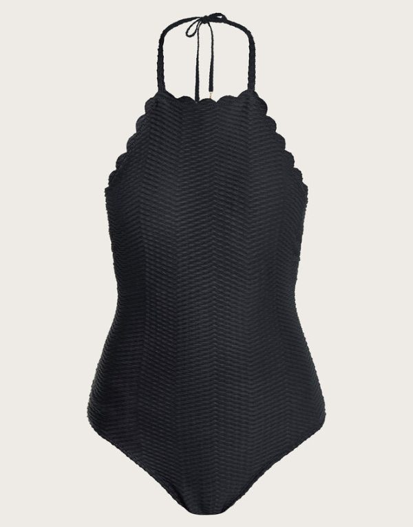 Monsoon Una Scallop Swimsuit Black - Image 5