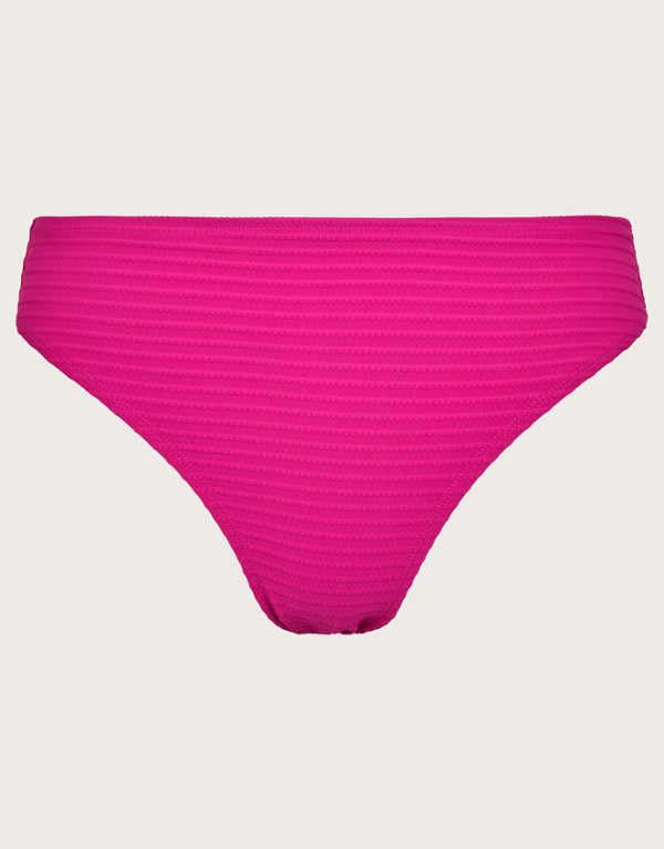 Monsoon Maria Ribbed Bikini Bottoms Pink - Image 5