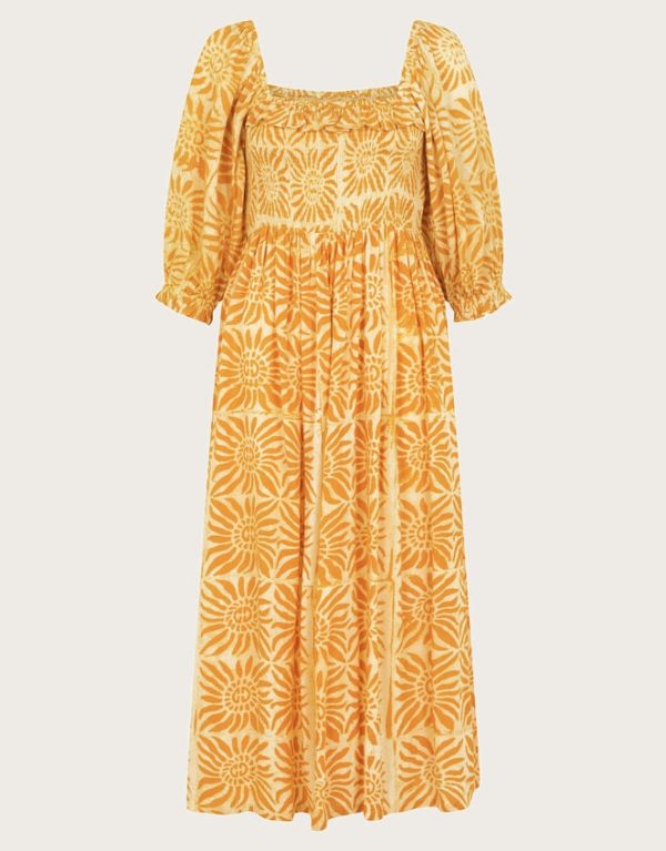 Monsoon Sunny Batik Dye Dress Orange - Image 5