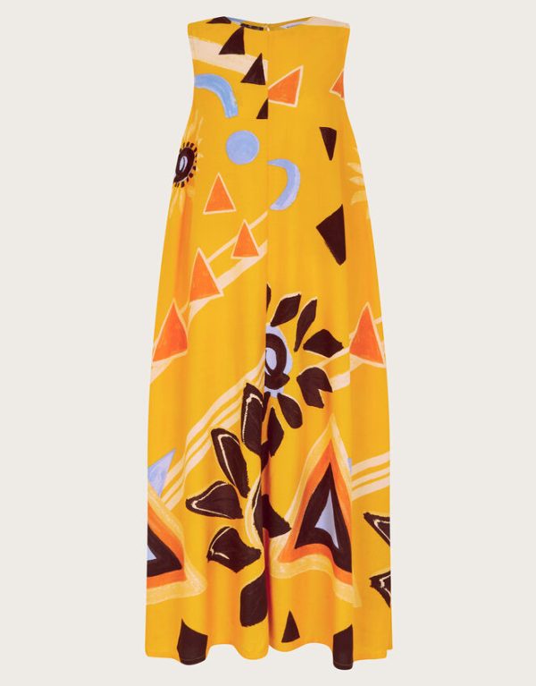 Monsoon Amanda Print Dress Orange - Image 5