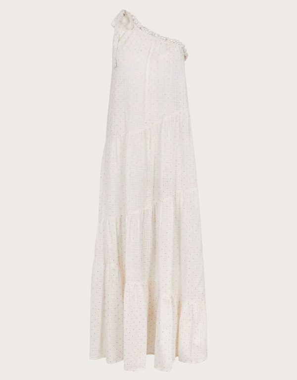 Monsoon Ari One-Shoulder Maxi Dress Ivory - Image 6