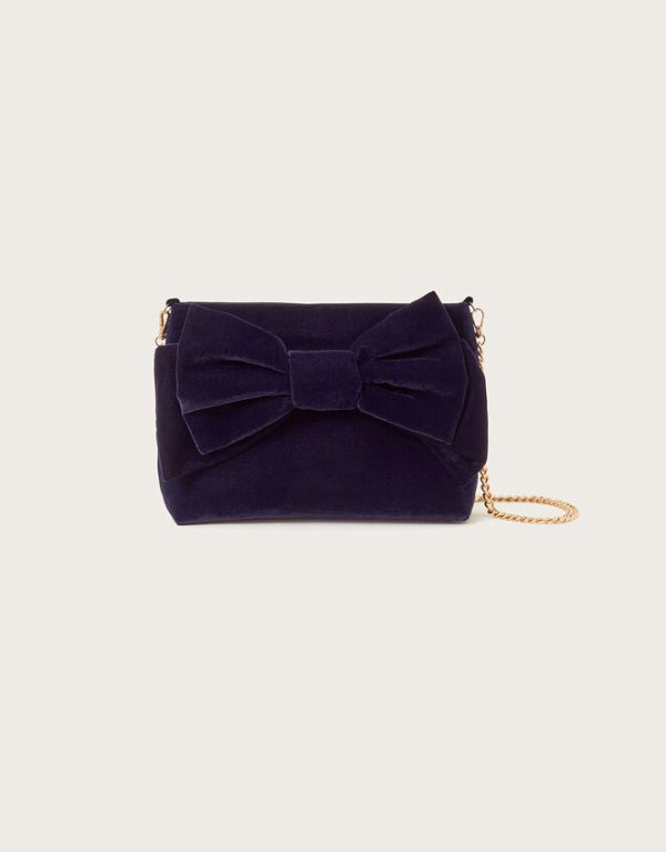 Monsoon Velvet Bow Clutch - Image 2