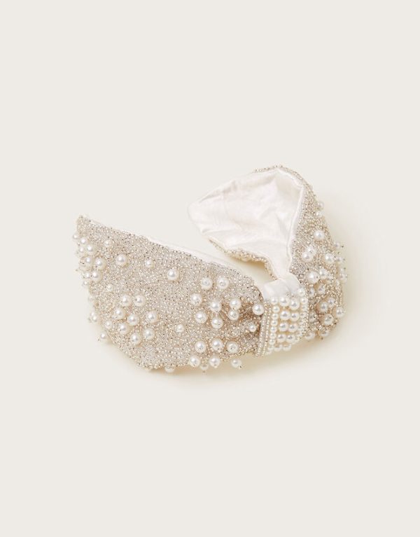 Monsoon Fabric Pearl Knot Headband - Image 2