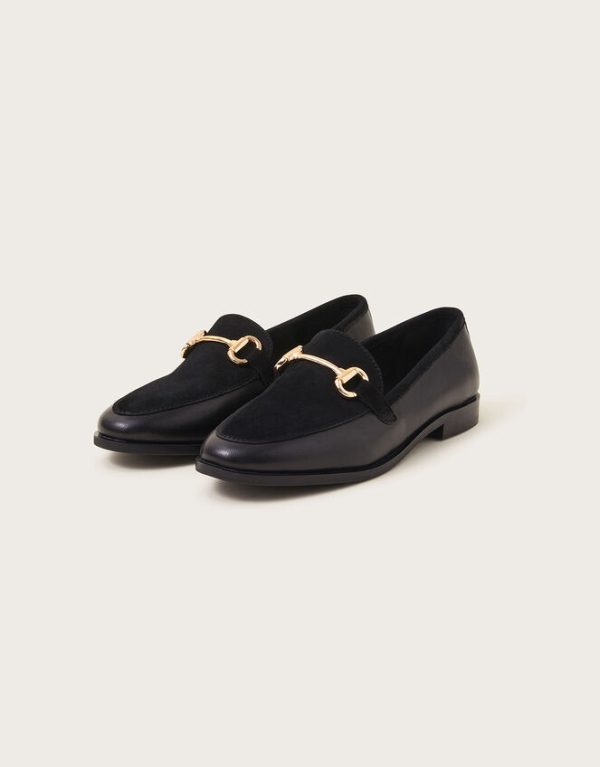 Monsoon Leather Suede Loafers Black - Image 2