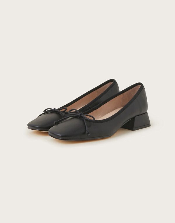 Monsoon Squared-Toe Block Heels Black