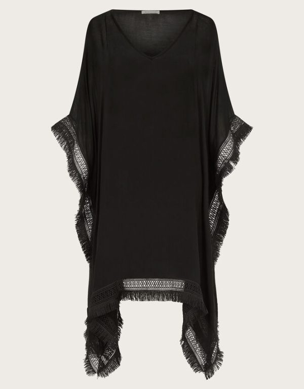 Monsoon Fringe Trim Poncho - Image 5