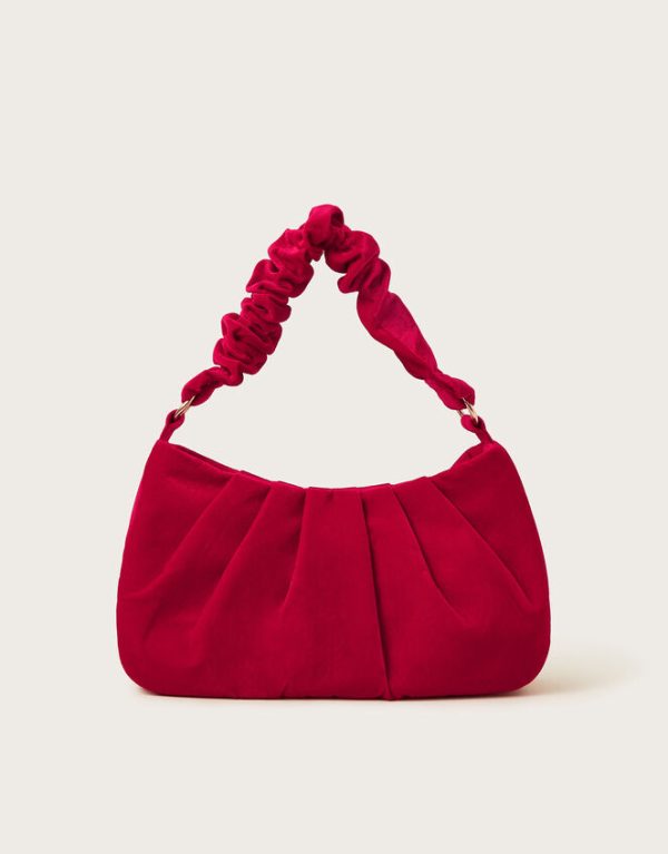 Monsoon Vela Ruched Velvet Bag