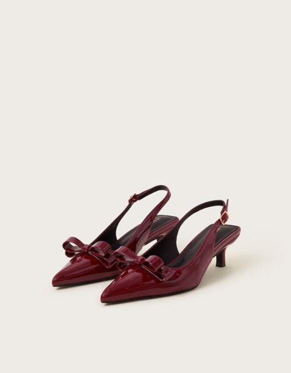 Monsoon Mira Patent Slingback Heels Red