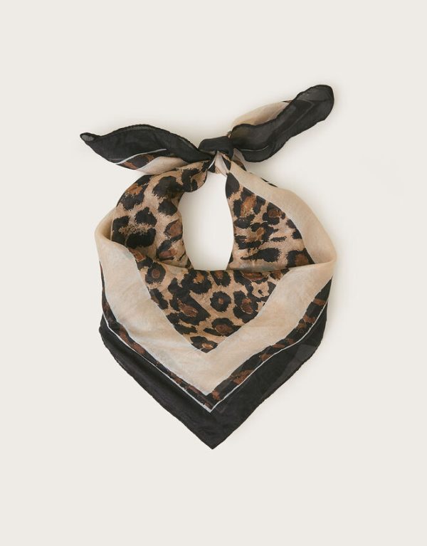 Monsoon Prue Leopard Print Silk Scarf