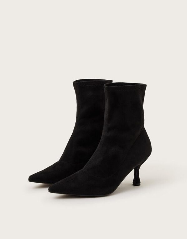 Monsoon Sophia Heeled Sock Boots Black