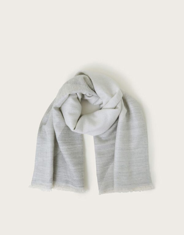 Monsoon Lola Woven Colour Block Scarf Grey