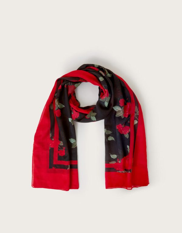 Monsoon Eloise Lightweight Rose Print Scarf