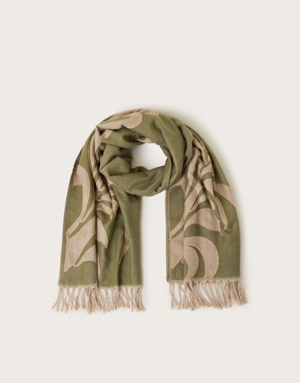 Monsoon Mya Applique Blanket Scarf Green