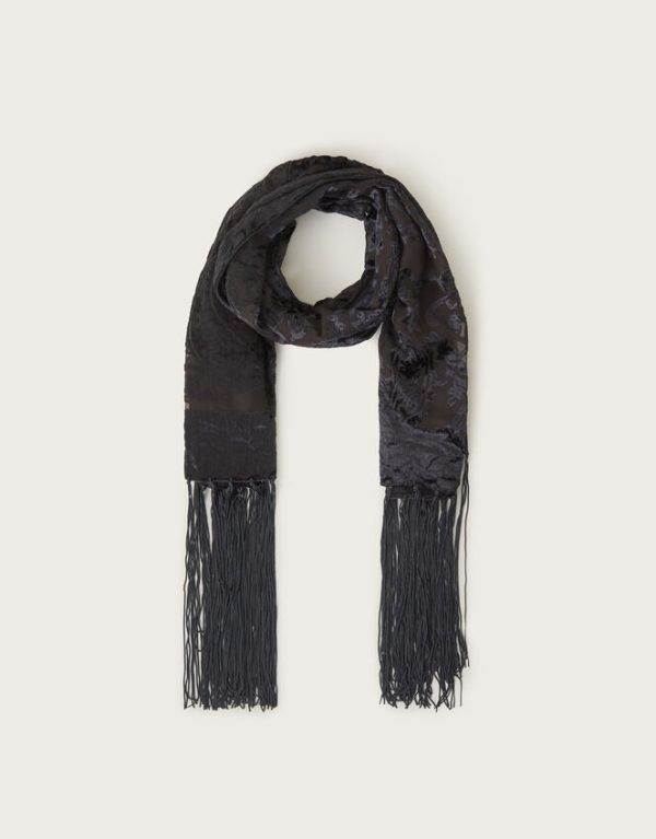 Monsoon Rosa Devore Fringe Scarf