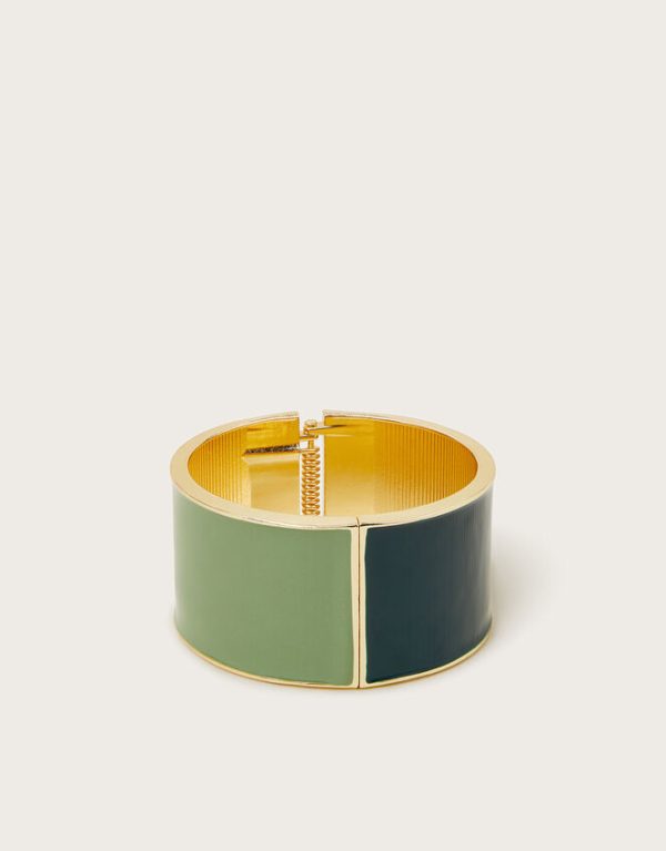 Monsoon Two Tone Cuff Bracelet Green