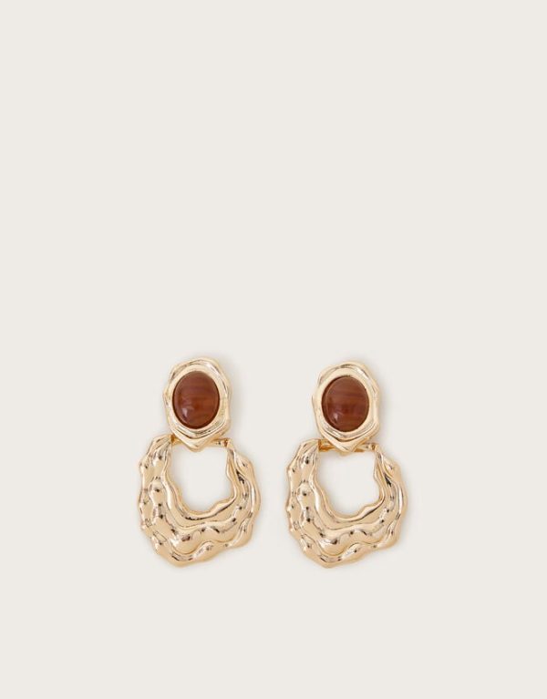 Monsoon Molten Hoop Drop Earrings