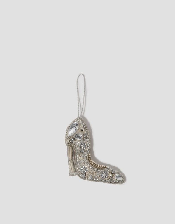 Monsoon Embellished Shoe Christmas Tree Decoration Silver