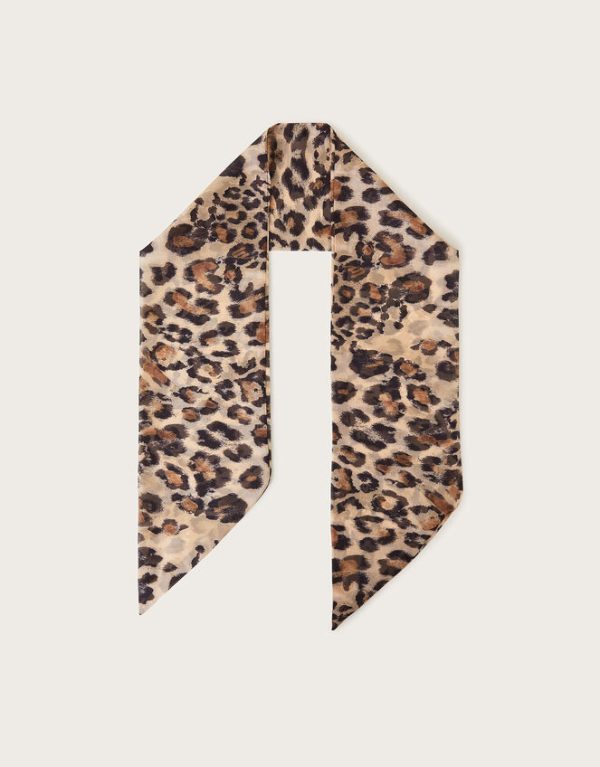 Monsoon Leopard Print Hair Scarf Brown