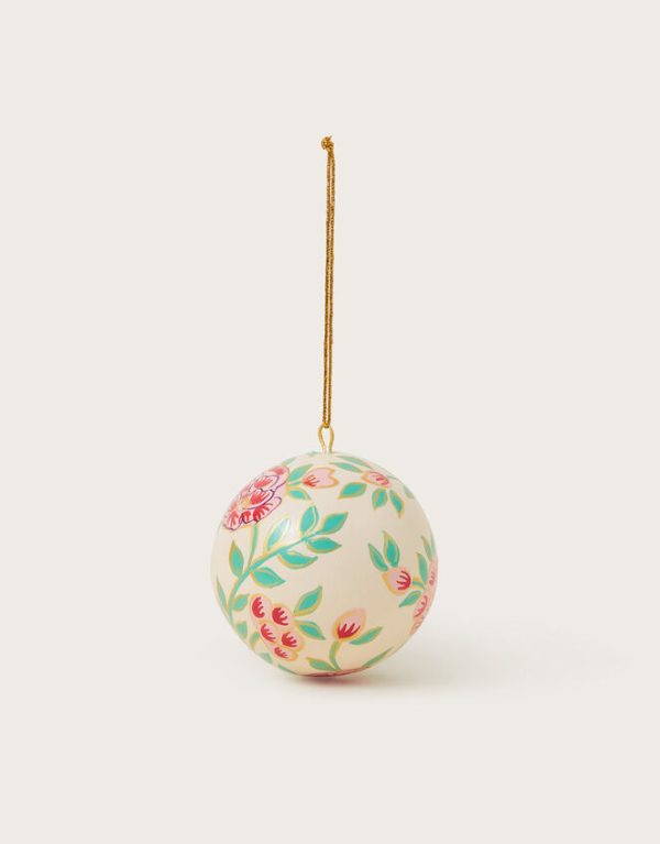 Monsoon Hand Painted Floral Bauble Pink