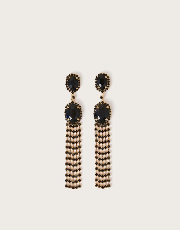 Monsoon Gemstone Tassel Drop Earrings