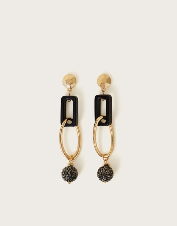 Monsoon Diamante Sphere Link Drop Earrings