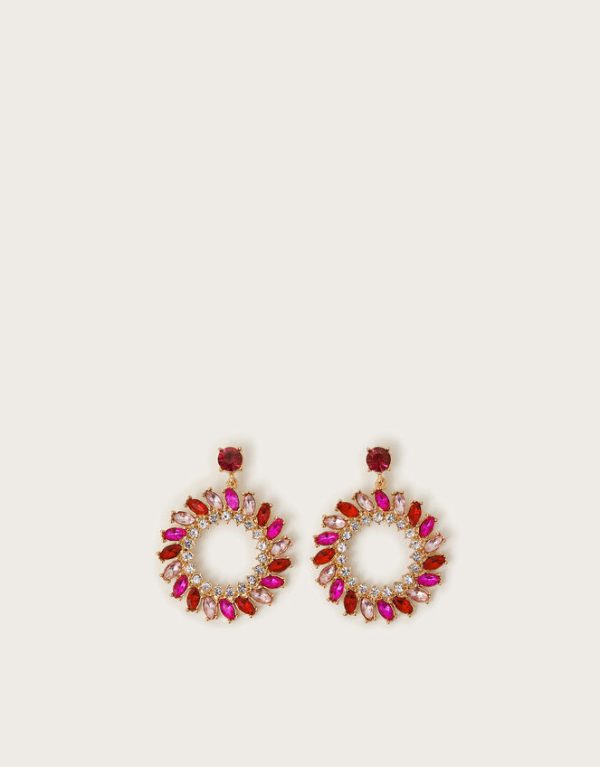 Monsoon Gemstone Hoop Drop Earrings