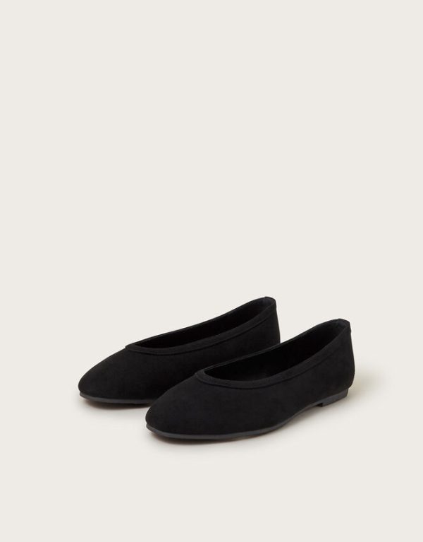 Monsoon Tori Suedette Ballet Flats Black