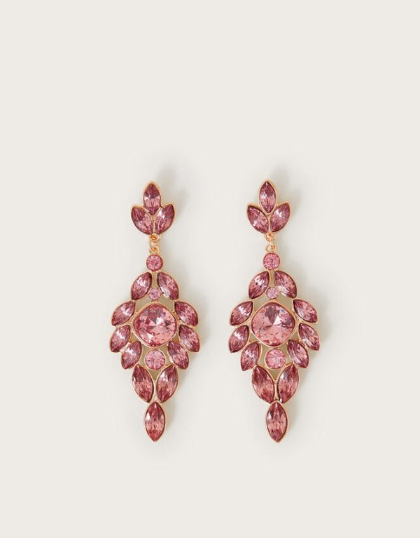 Monsoon Gemstone Leaf Drop Earrings - Image 2