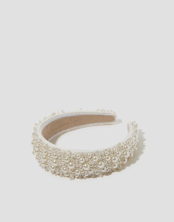 Monsoon Thick Pearl Beaded Headband - Image 2