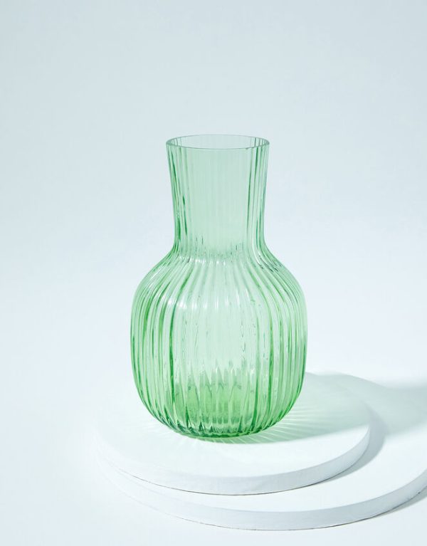 Monsoon Glass Ribbed Small Vase - Image 2